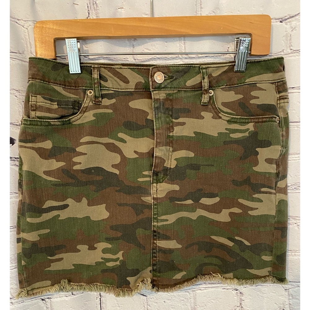 F21 • Camo Denim Mini Skirt